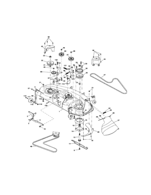 Mower Deck Diagram and Parts List for 917276070  Craftsman Lawn Tractor