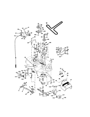 Mower Deck Diagram and Parts List for 917272053  Craftsman Lawn Tractor