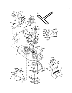 Mower Deck Diagram and Parts List for 917270633  Craftsman Lawn Tractor