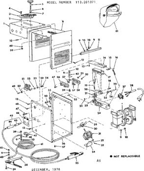 Unit Diagram and Parts List for 113201371  Craftsman Welder