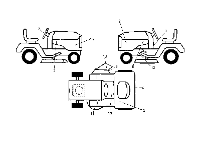 Decals Diagram and Parts List for 96042022000  Craftsman Lawn Tractor