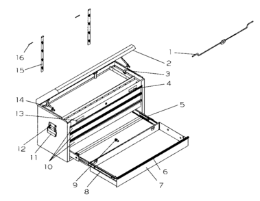 Tool Chest Diagram and Parts List for 706825091  Craftsman Tool Stand & Cart