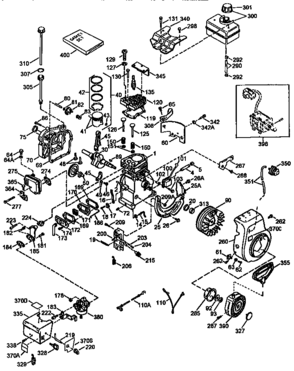 Replacement Parts Diagram and Parts List for 143965003  Craftsman Engine
