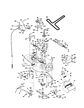 Mower Deck Diagram and Parts List for 917279941  Craftsman Lawn Tractor