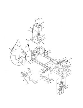 Battery/frame Diagram and Parts List for 247288862  Craftsman Lawn Tractor