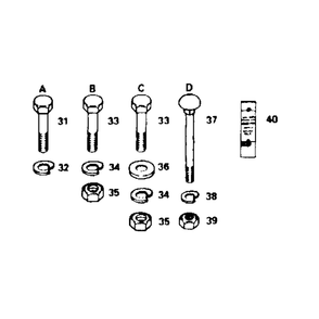 Hardware Diagram and Parts List for HITCHADAPTERKITTX220AR  Craftsman Hoist & Winch