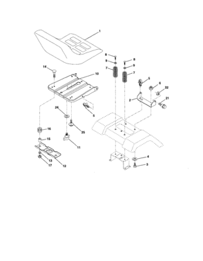 Seat Diagram and Parts List for 917253281  Craftsman Lawn Tractor
