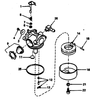 Carburetor No. 632078 Diagram and Parts List for 143374312  Craftsman Engine