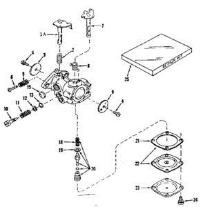 Carburetor No.631002 Diagram and Parts List for 143131062  Craftsman Engine