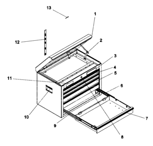Tool Chest Diagram and Parts List for 706618761  Craftsman Tool Stand & Cart