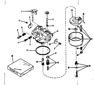 Carburetor Diagram and Parts List for 14320400  Craftsman Engine
