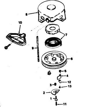 Rewind Starter 590576 Diagram and Parts List for 143784022  Craftsman Engine