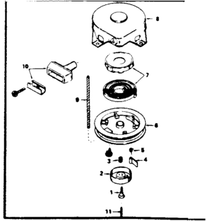 Rewind Starter No. 590420 Diagram and Parts List for 143294612  Craftsman Engine