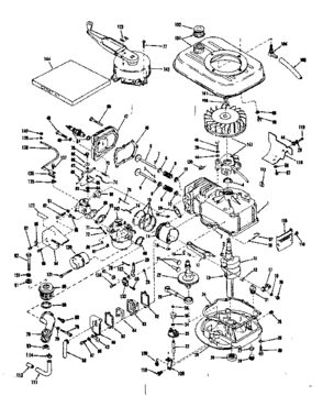 Basic Engine Diagram and Parts List for 143104040  Craftsman Engine