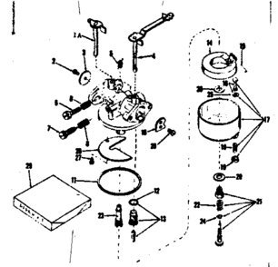 Carburetor Diagram and Parts List for 143535062  Craftsman Engine