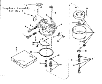 Carburetor Diagram and Parts List for 143124051  Craftsman Engine