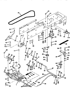Drive Diagram and Parts List for 917258501  Craftsman Lawn Tractor
