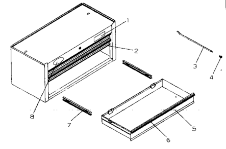 Cabinet Parts Diagram and Parts List for 706651302  Craftsman Tool Stand & Cart
