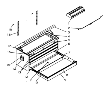Tool Chest Diagram and Parts List for 706597252  Craftsman Tool Stand & Cart