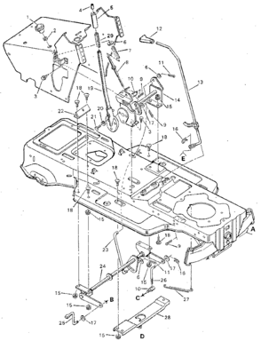 Suspension System Diagram and Parts List for 502259281  Craftsman Lawn Tractor