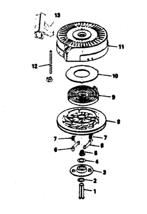 Rewind Starter No. 590621 Diagram and Parts List for 143374012  Craftsman Engine