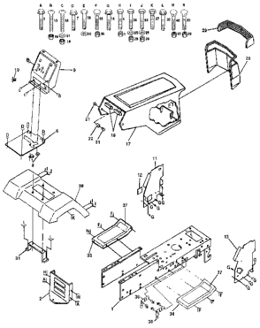 Chassis And Enclosures Diagram and Parts List for 917255575  Craftsman Lawn Tractor