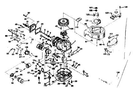 Basic Engine Diagram and Parts List for 143223052  Craftsman Engine