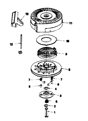 Rewind Starter No. 590642 Diagram and Parts List for 143784142  Craftsman Engine