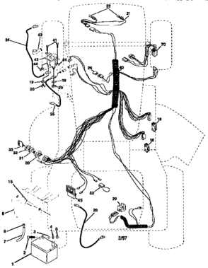 Electrical Diagram and Parts List for 917258481  Craftsman Lawn Tractor