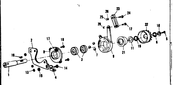 Clutch And Sprocket Assembly Diagram and Parts List for 53681620  Craftsman Lawn Mower