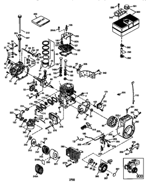 Engine 143.998503 Diagram and Parts List for 143998503  Craftsman Engine
