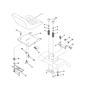Seat Diagram and Parts List for 917277350  Craftsman Lawn Tractor