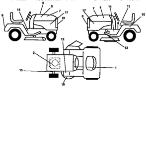 Decals Diagram and Parts List for 917258513  Craftsman Lawn Tractor