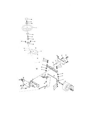Steering Assembly Diagram and Parts List for 917273642  Craftsman Lawn Tractor