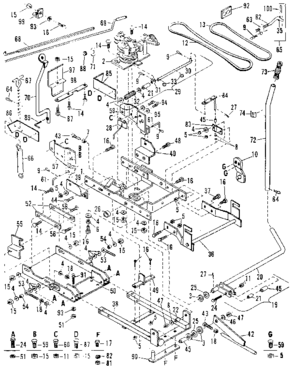 Main Frame Diagram and Parts List for 84224064  Craftsman Snow Blower