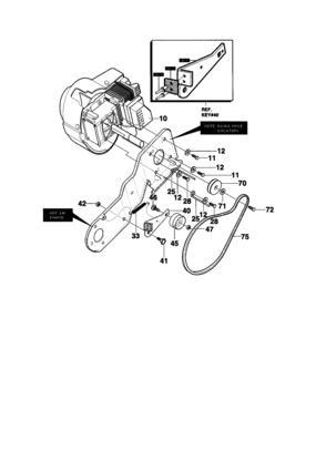 Engine And Drive Diagram and Parts List for C950-52735-0  Craftsman Snow Blower