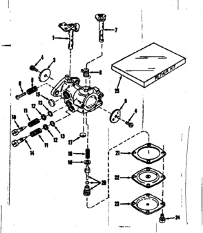 Carburetor No.29505 Diagram and Parts List for 143102311  Craftsman Engine