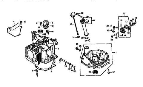 Cylinder Barrel Diagram and Parts List for 550GXV140A1KY  Craftsman Engine