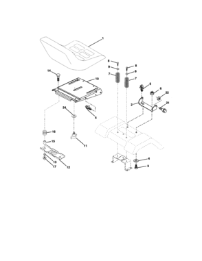 Seat Assembly Diagram and Parts List for 917272084  Craftsman Lawn Tractor