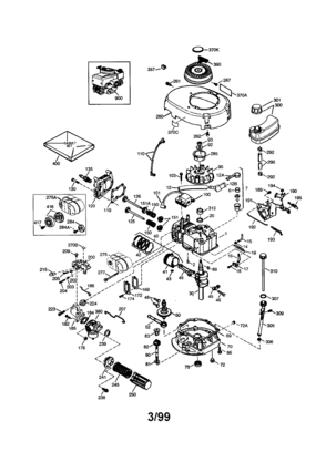 Craftsman 4-cycle Engine Diagram and Parts List for 143994008  Craftsman Engine