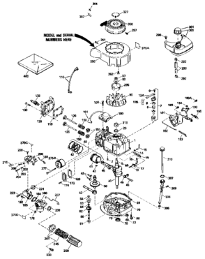 Replacement Parts Diagram and Parts List for 143424252  Craftsman Engine