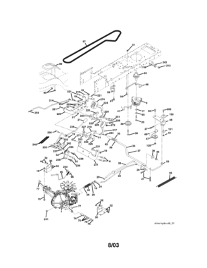 Ground Drive Diagram and Parts List for 917273240  Craftsman Lawn Tractor