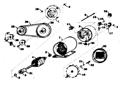 Stator And Pulley Assembly Diagram and Parts List for 58032082  Craftsman Engine