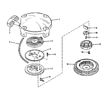 Rewind Starter Diagram and Parts List for 143526021  Craftsman Engine