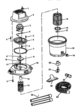Unit Diagram and Parts List for 113176781  Craftsman Utility Vacuum