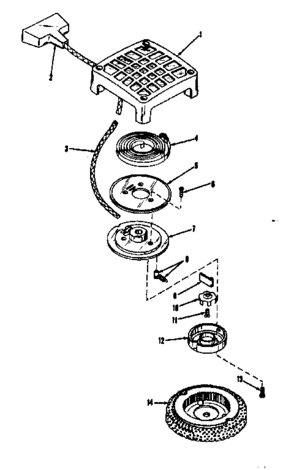 Rewind Starter No. 29415 Diagram and Parts List for 14336250  Craftsman Engine