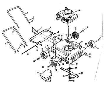 Replacement Parts Diagram and Parts List for 13191001  Craftsman Lawn Mower