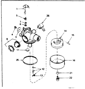 Carburetor No. 632389 Diagram and Parts List for 143384122  Craftsman Engine