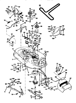 Mower Deck Diagram and Parts List for 917271110  Craftsman Lawn Tractor
