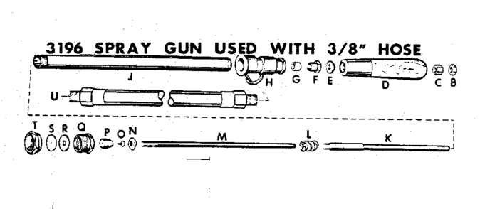 3196 Spray Gun Used With 3/8" Hose Diagram and Parts List for 98545015  Craftsman Sprayer